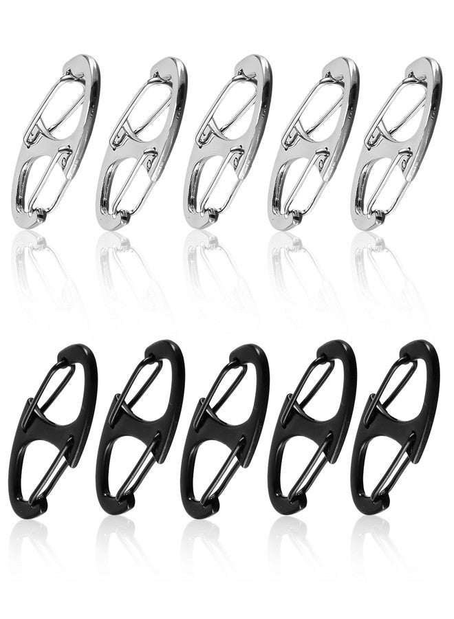 ROBOHOOK 10 Pcs Zipper Clips Anti Theft,Pickpocket Zipper Locks,Dual Opening Design for Backpacking Camping Suitcase (Black*5+Silver*5) - Image 1